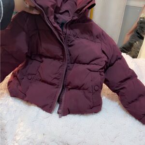 Kids Burgundy Puffer Jacket